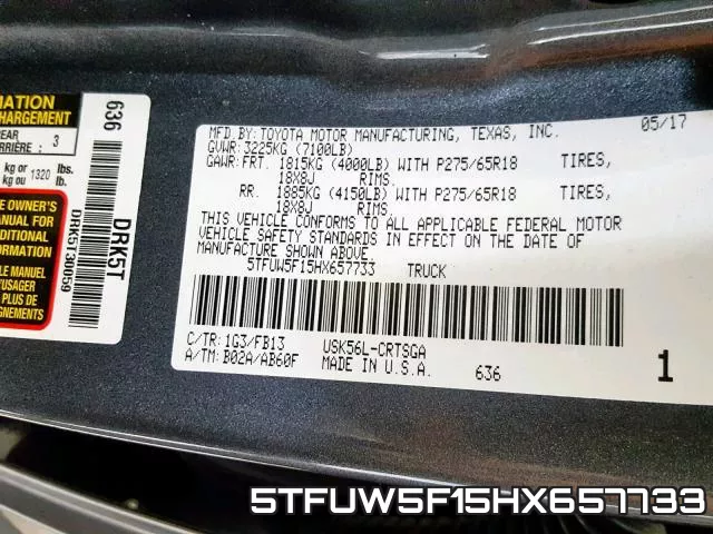 5TFUW5F15HX657733 фото 2