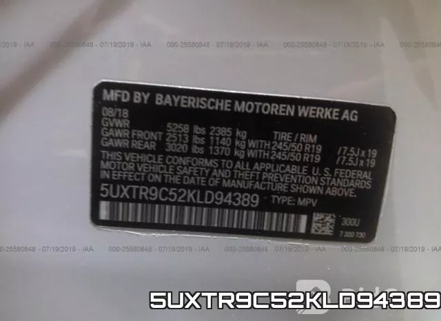 5UXTR9C52KLD94389 фото 10