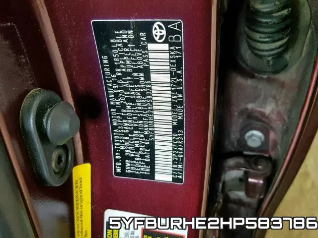5YFBURHE2HP583786 фото 2