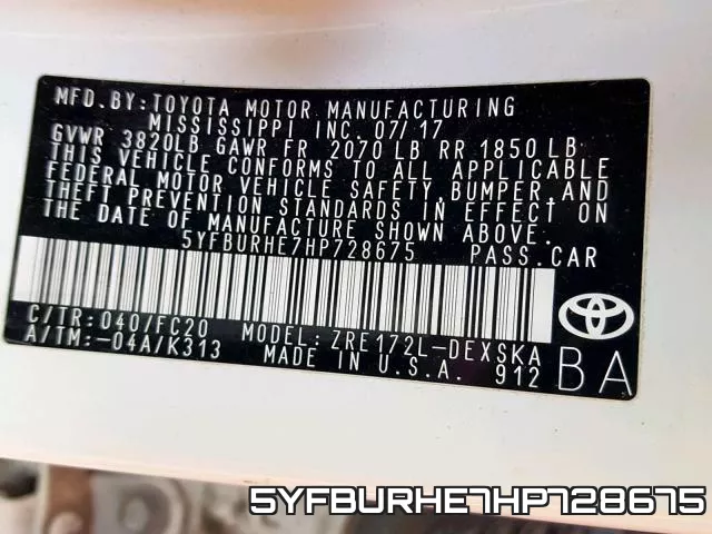 5YFBURHE7HP728675 фото 2