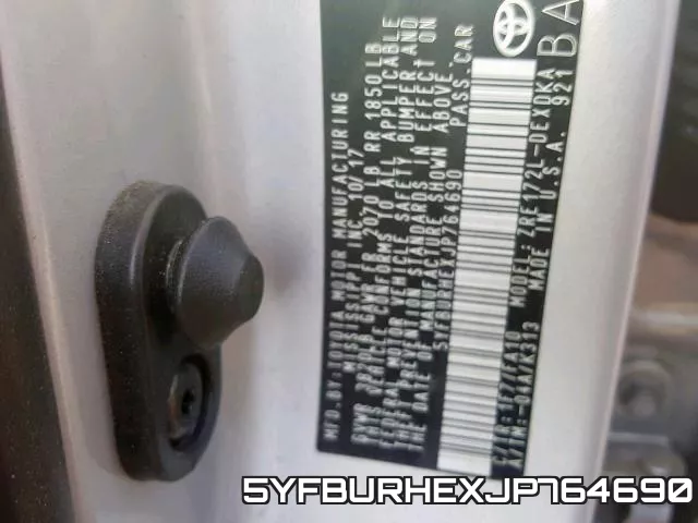 5YFBURHEXJP764690 фото 2