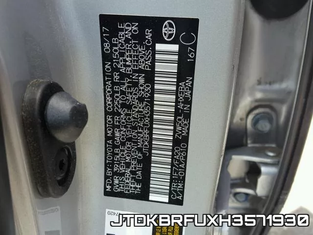 JTDKBRFUXH3571930 фото 2