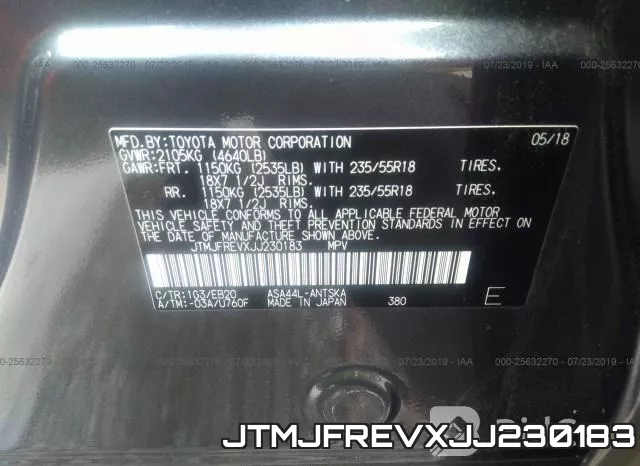 JTMJFREVXJJ230183 фото 10