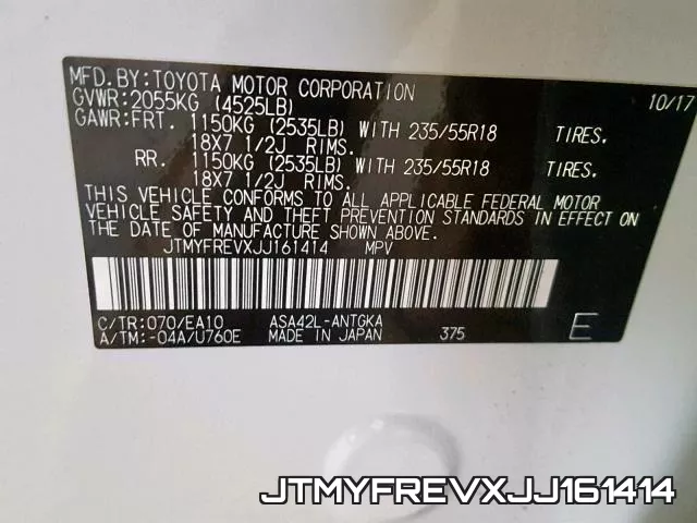 JTMYFREVXJJ161414 фото 2