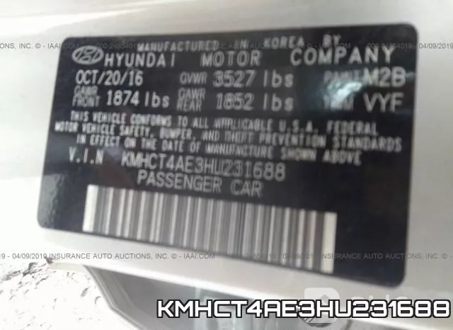 KMHCT4AE3HU231688 фото 10
