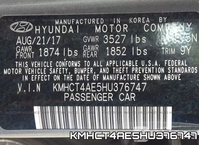 KMHCT4AE5HU376747 фото 10