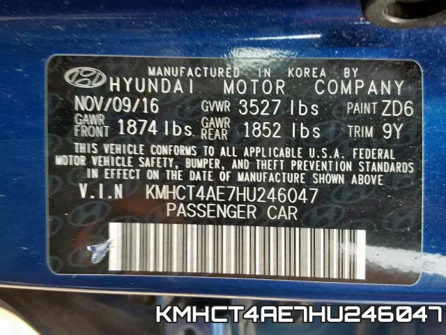 KMHCT4AE7HU246047 фото 2