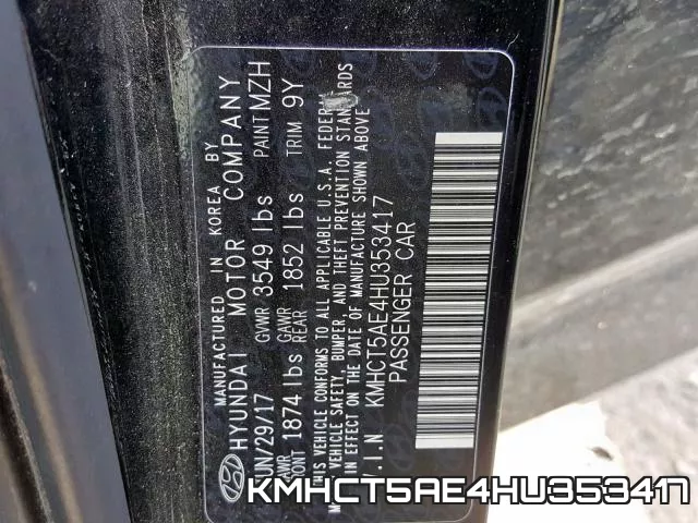 KMHCT5AE4HU353417 фото 2