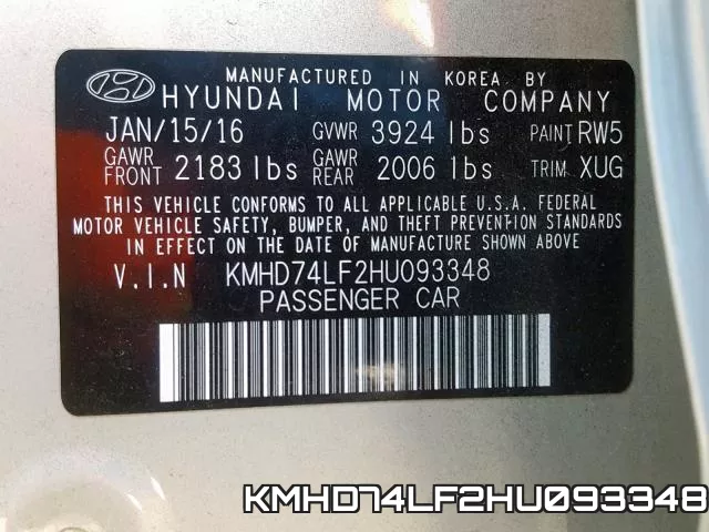 KMHD74LF2HU093348 фото 2
