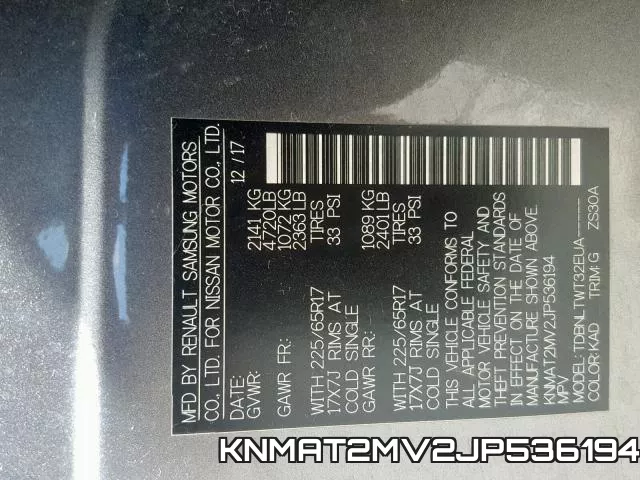 KNMAT2MV2JP536194 фото 2