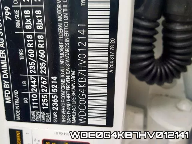 WDC0G4KB7HV012141 фото 2