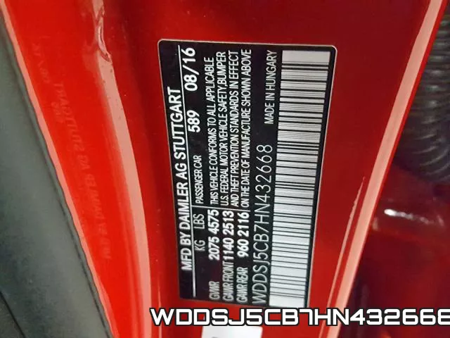 WDDSJ5CB7HN432668 фото 2