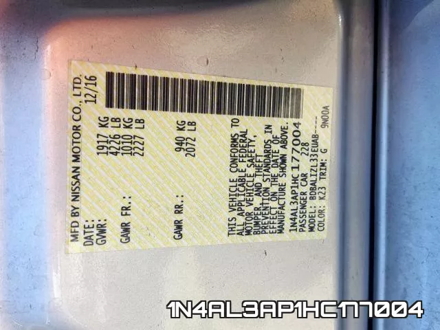 1N4AL3AP1HC177004 фото 2