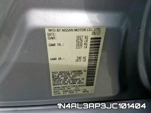 1N4AL3AP3JC101404 фото 2