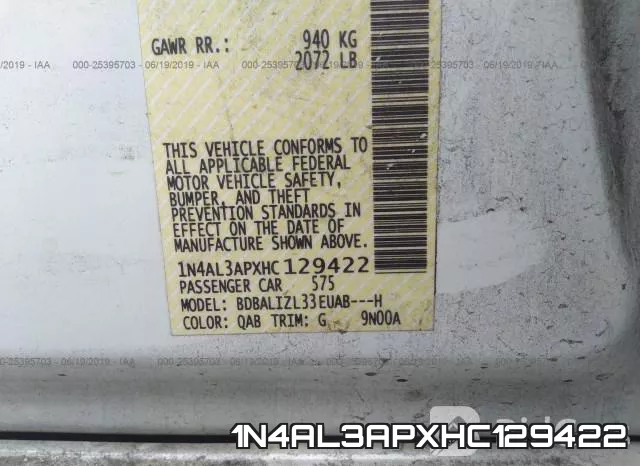 1N4AL3APXHC129422 фото 10