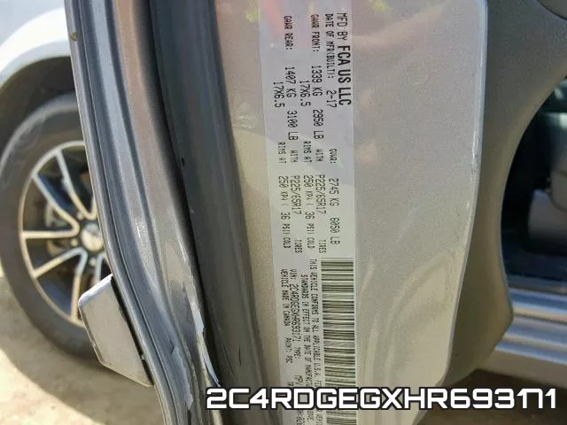 2C4RDGEGXHR693171 фото 2