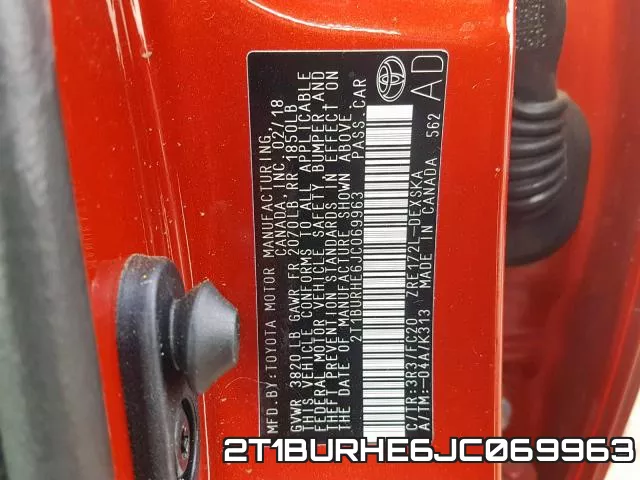 2T1BURHE6JC069963 фото 2