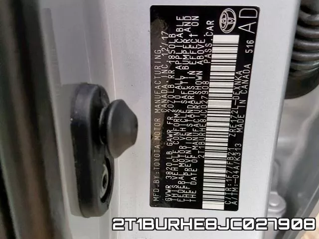 2T1BURHE8JC027908 фото 2