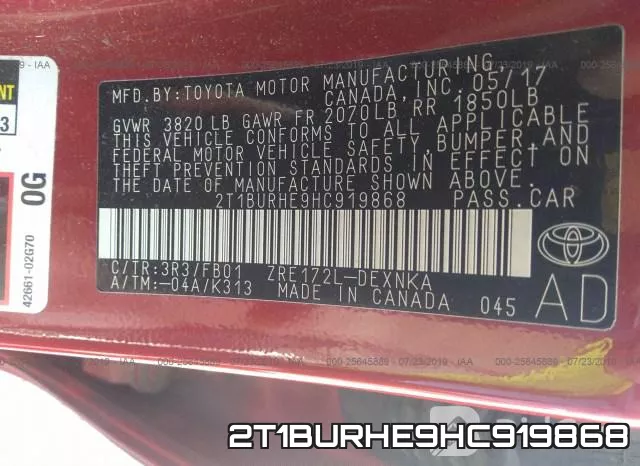 2T1BURHE9HC919868 фото 10