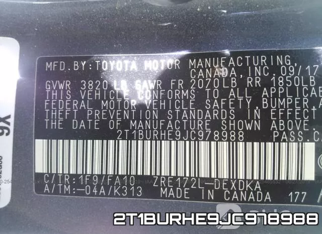 2T1BURHE9JC978988 фото 10