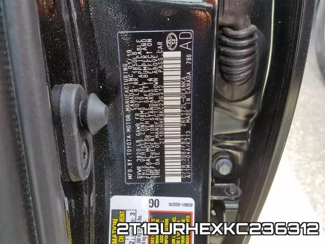 2T1BURHEXKC236312 фото 2
