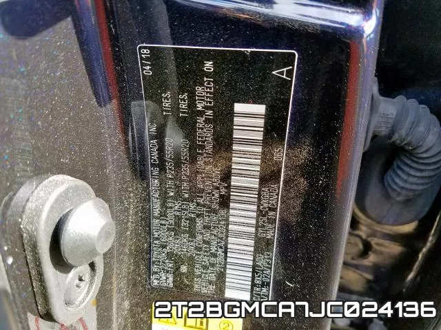 2T2BGMCA7JC024136 фото 2