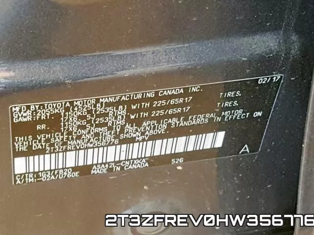 2T3ZFREV0HW356776 фото 2