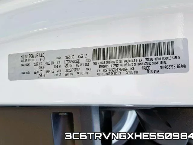 3C6TRVNGXHE550984 фото 2