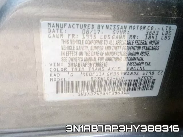 3N1AB7AP3HY388316 фото 2
