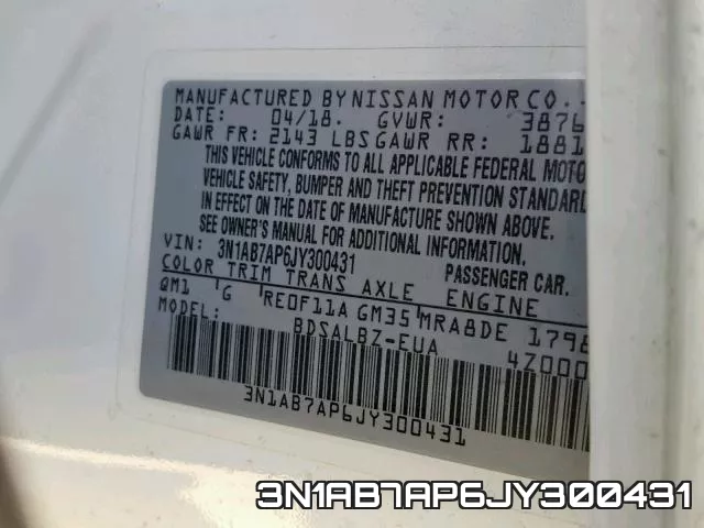 3N1AB7AP6JY300431 фото 2
