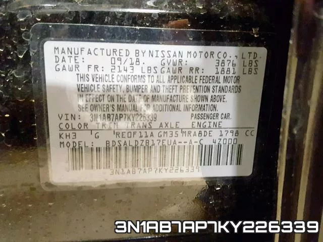 3N1AB7AP7KY226339 фото 2