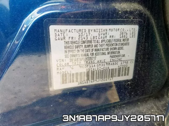 3N1AB7AP9JY205717 фото 2