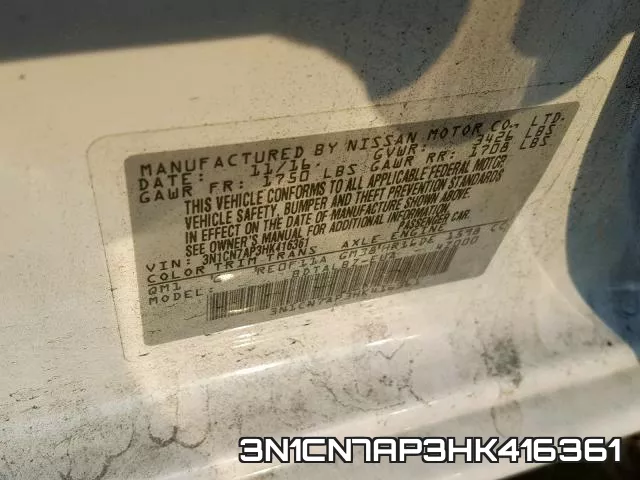 3N1CN7AP3HK416361 фото 2