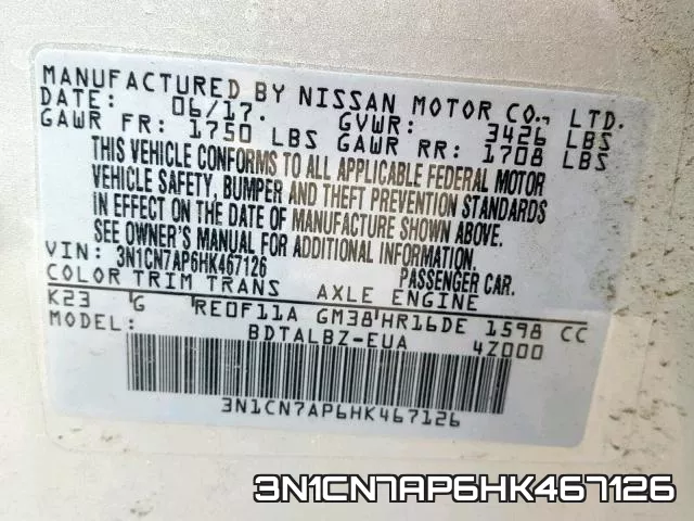 3N1CN7AP6HK467126 фото 2