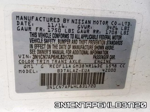 3N1CN7AP6HL831720 фото 2