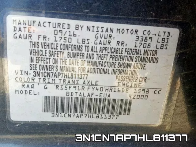 3N1CN7AP7HL811377 фото 2