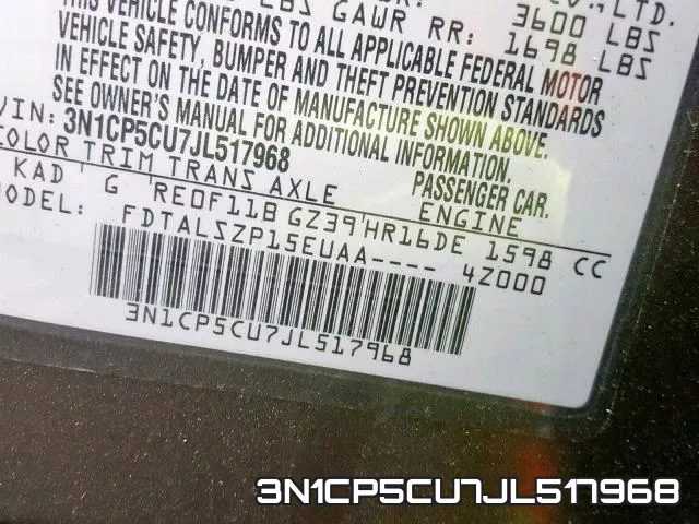 3N1CP5CU7JL517968 фото 2