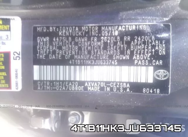 4T1B11HK3JU633745 фото 10