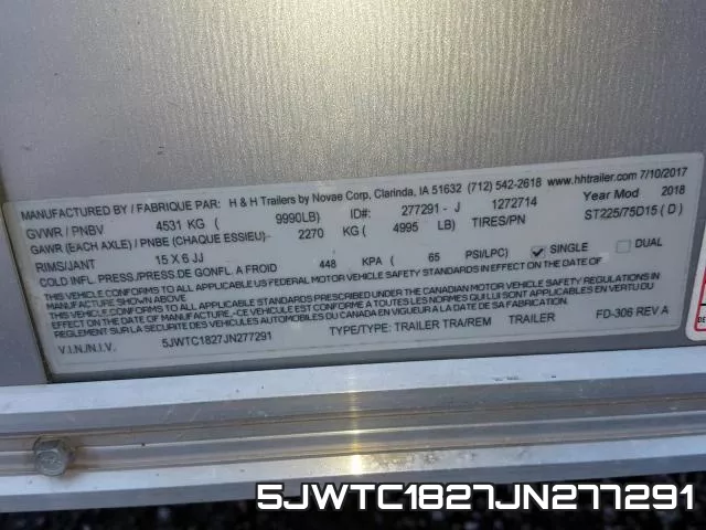 5JWTC1827JN277291 фото 2