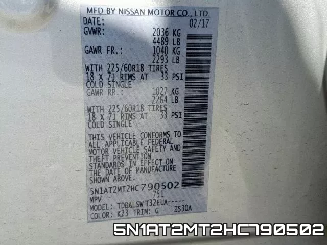 5N1AT2MT2HC790502 фото 2