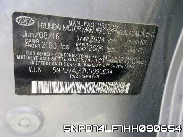 5NPD74LF7HH090654 фото 2