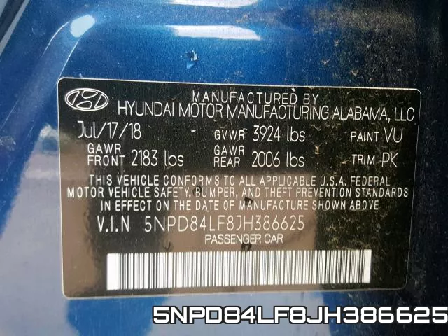 5NPD84LF8JH386625 фото 2