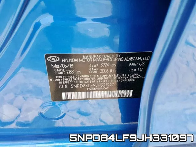 5NPD84LF9JH331097 фото 2