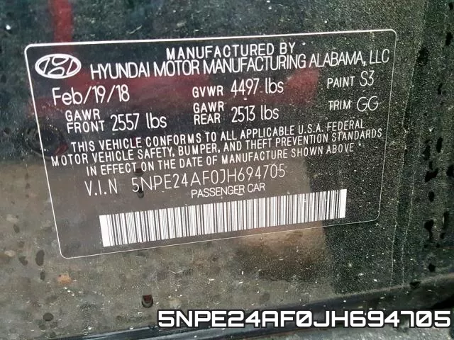 5NPE24AF0JH694705 фото 2