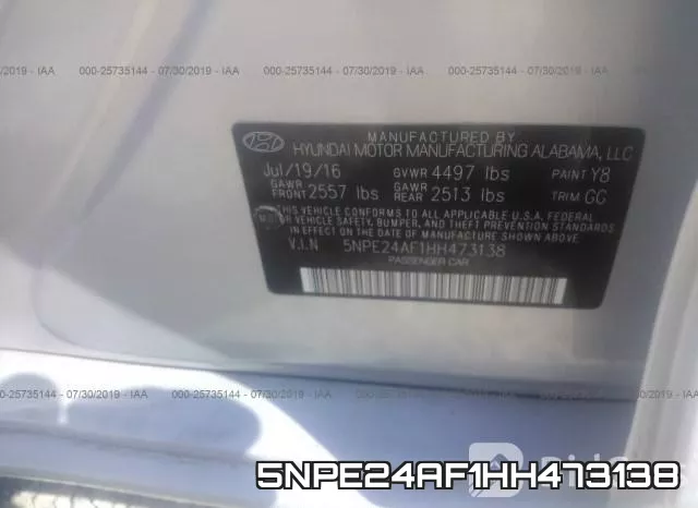 5NPE24AF1HH473138 фото 10