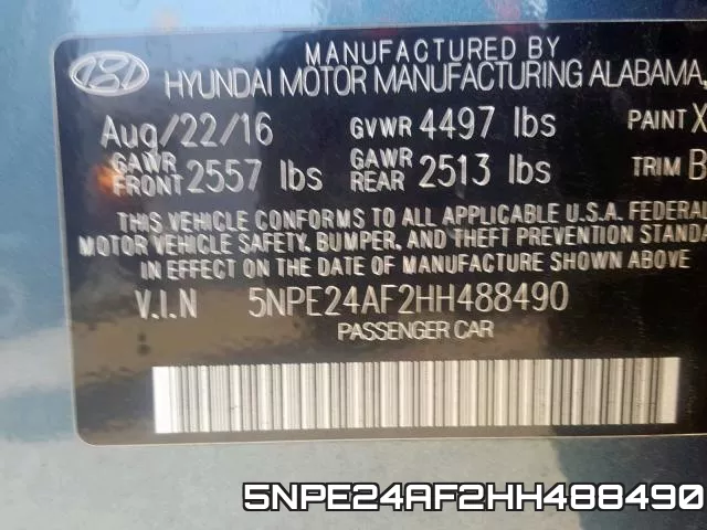 5NPE24AF2HH488490 фото 2
