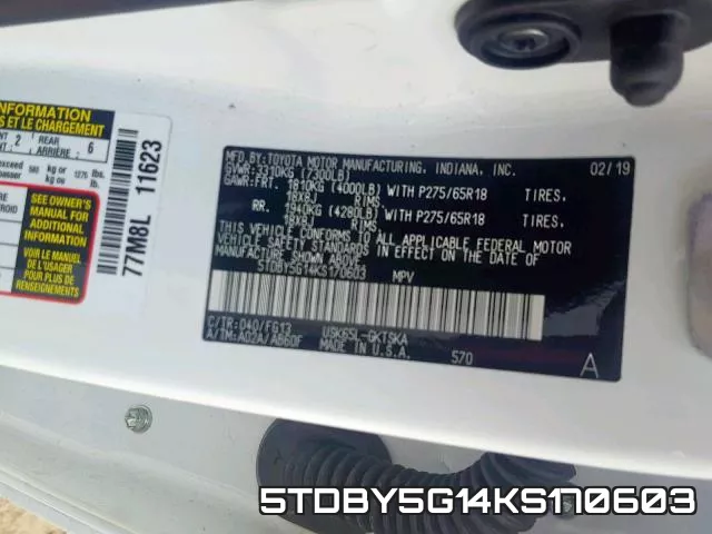 5TDBY5G14KS170603 фото 2
