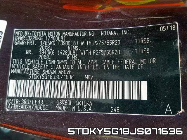 5TDKY5G18JS071636 фото 2