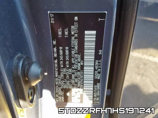 5TDZZRFH7HS197241 фото 2