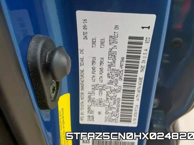 5TFAZ5CN0HX024820 фото 2